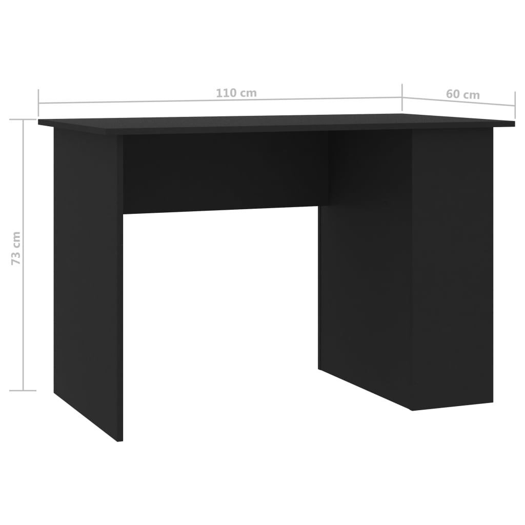 Desk Black 110x60x73 cm Chipboard